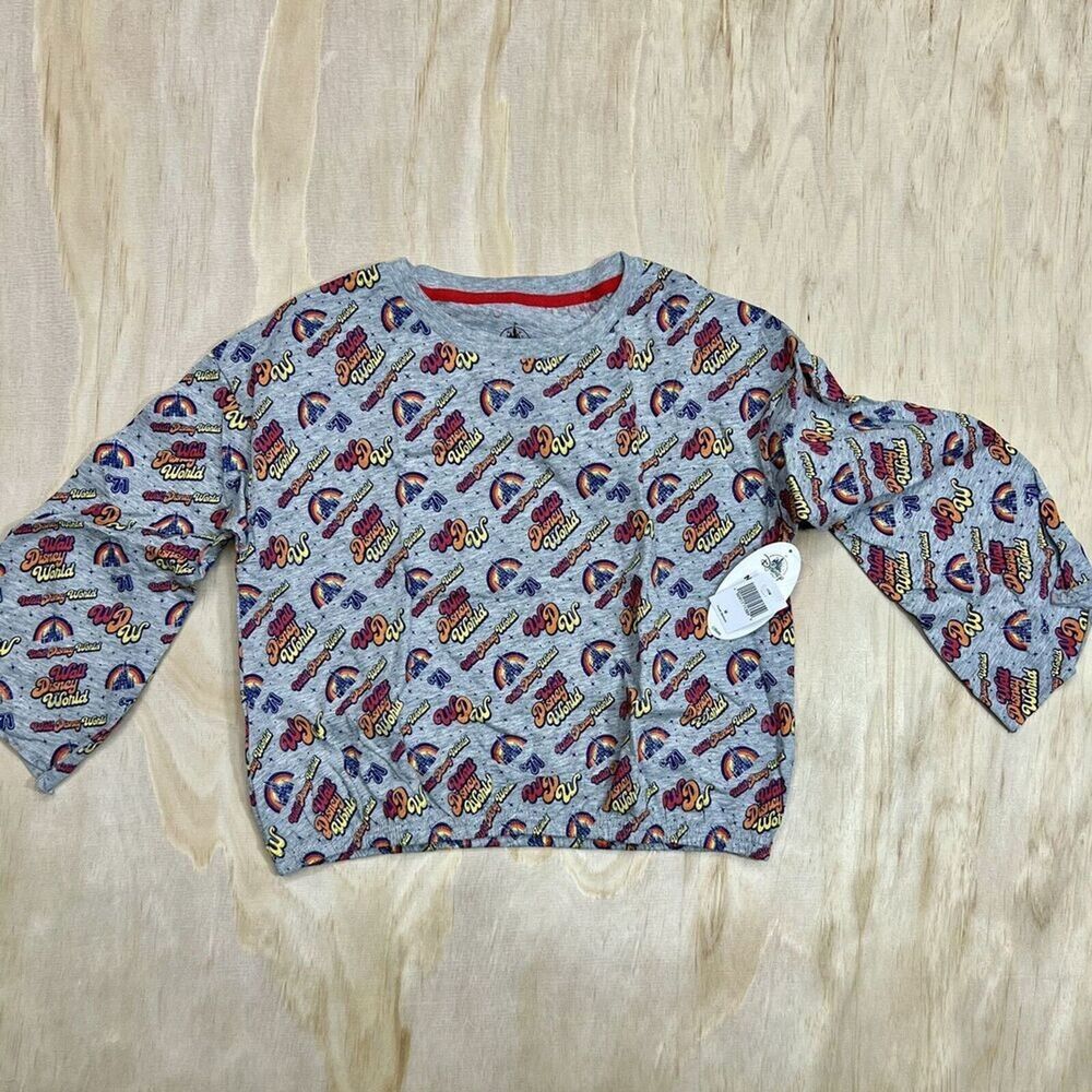 NEW MD Youth Walt Disney World Shirt Medium 7/8 Gray Long Sleeve Castle